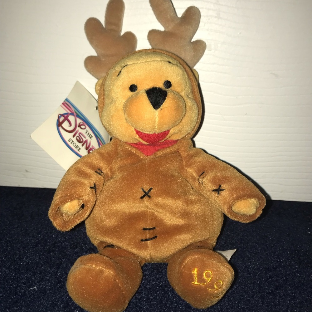 Reindeer Winnie the Pooh Plush Christmas 1999